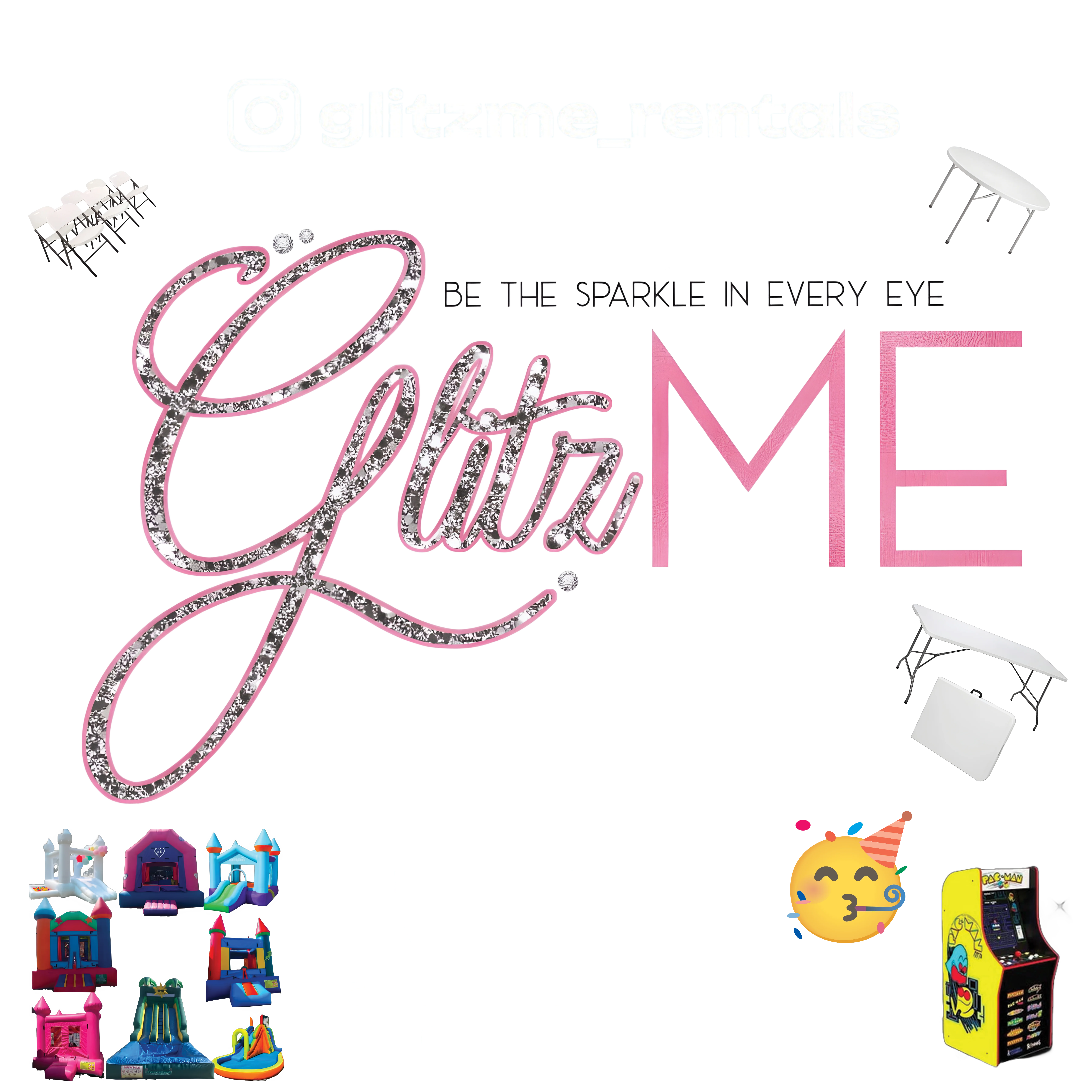 GlitzME Rentals - Offering Tables, Chairs, and more fun items for your events!